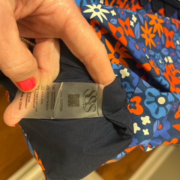 SSYS Sleeveless Everly Scallop Trim Top In Royal Ditsy Floral - Picture 7 of 8